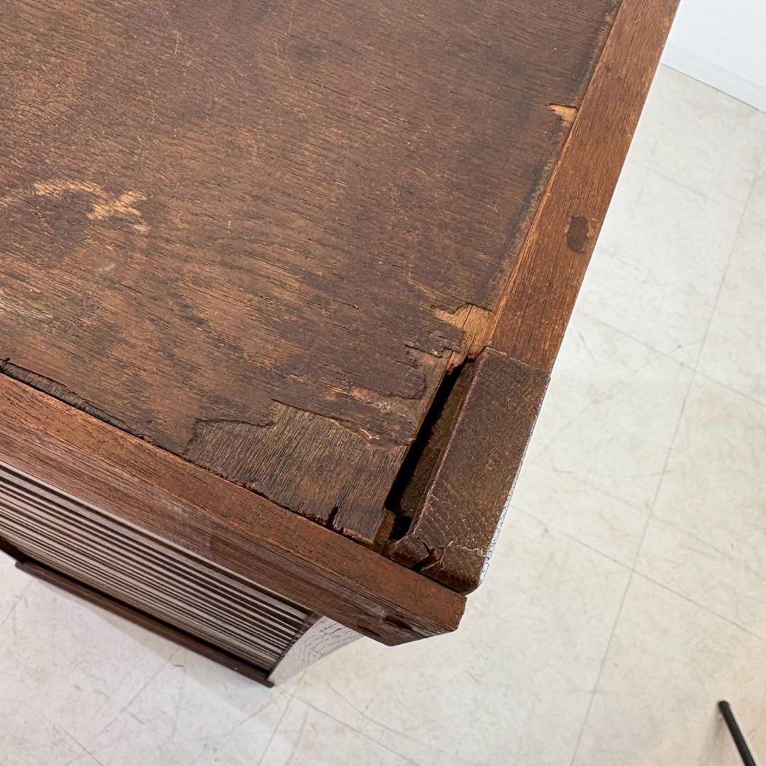 レコードチェスト　ファイルキャビネット　1940年代　9段　木製蛇腹シャッター