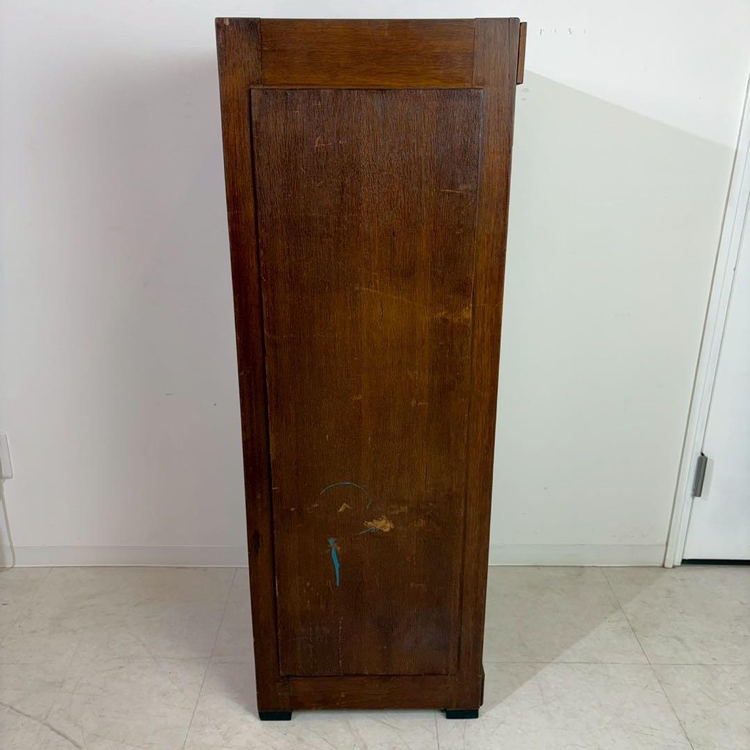 レコードチェスト　ファイルキャビネット　1940年代　9段　木製蛇腹シャッター
