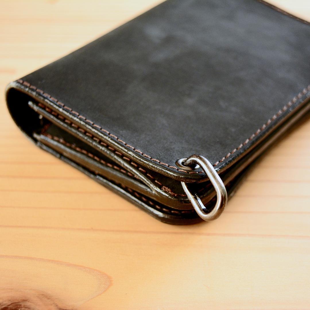 コンパクト ミドル トラッカーウォレット 手のひらサイズ イタリアンレザー