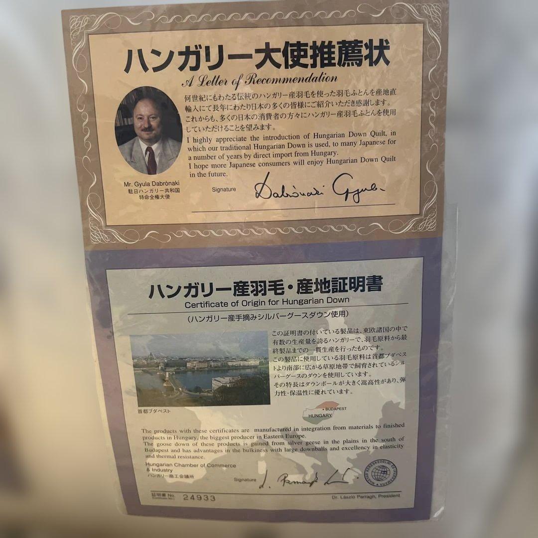 ｋａzハンガリー産グースダウン ダブルロング羽毛掛け布団ダウン90%