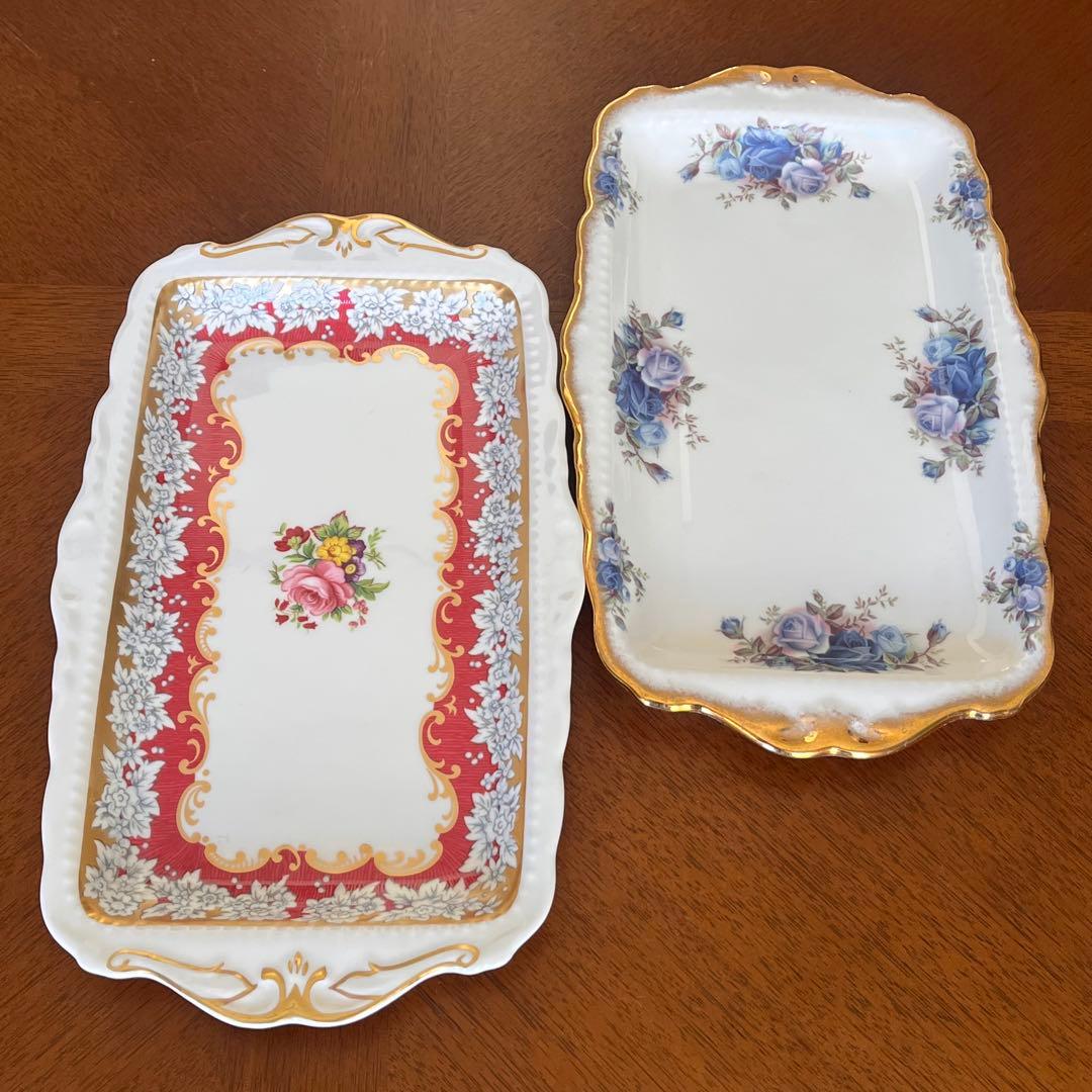 【レア美品】ロイヤルアルバート★ムーンライトローズ★サンドイッチプレート２枚