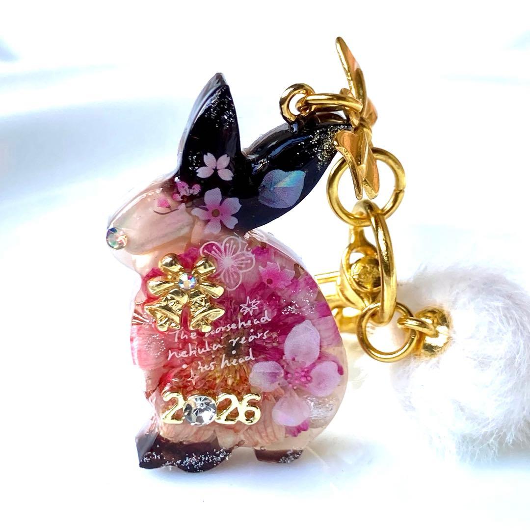 オルゴナイト❤小さいウサギちゃん☆キーホルダー☆レジンキーホルダー
