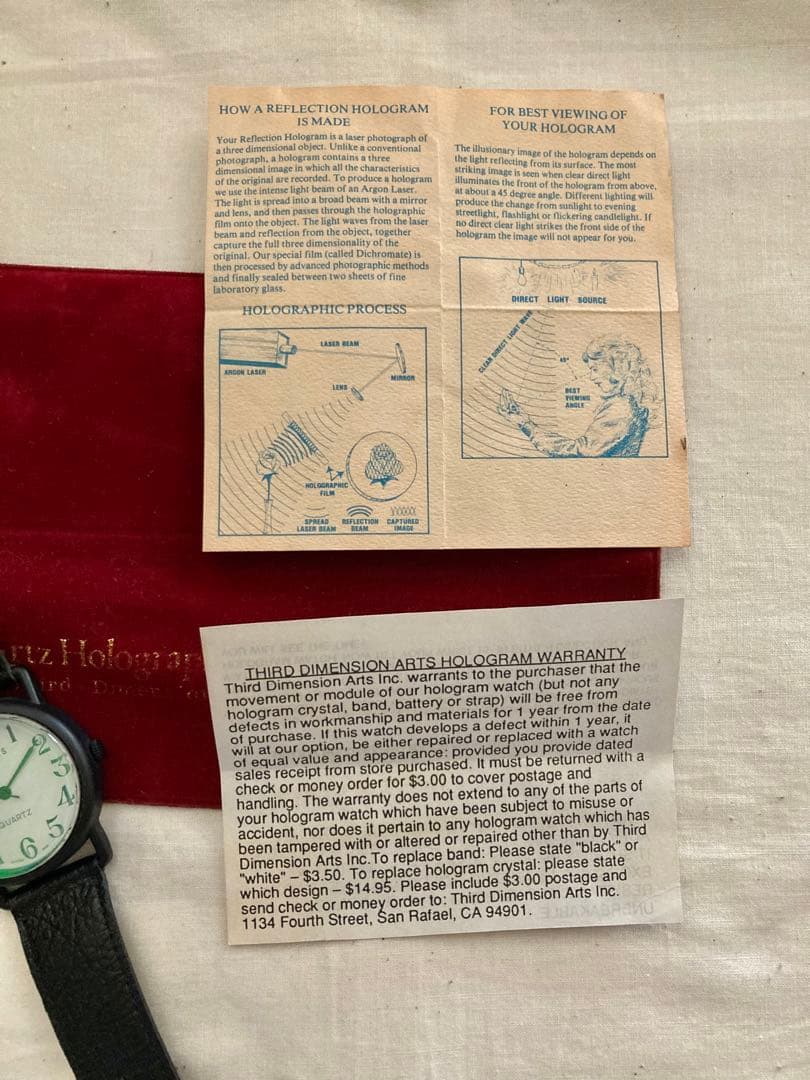 ビンテージクォ-ツホログラムリストウォッチ(スフィンクス、ピラミッド柄2セット)