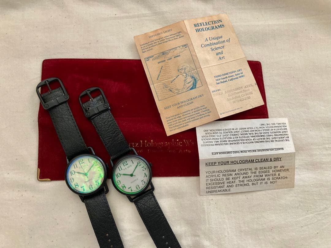 ビンテージクォ-ツホログラムリストウォッチ(スフィンクス、ピラミッド柄2セット)