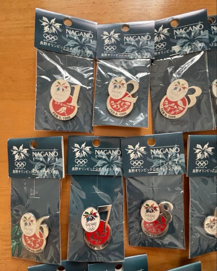 長野オリンピック　開催期間中　記念日ピンバッジ　16個セット