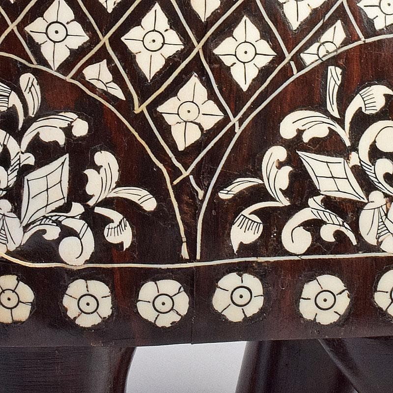 中国 唐木紫壇製 獣骨象嵌装飾 インド象 置物 V R4905B - メルカリ