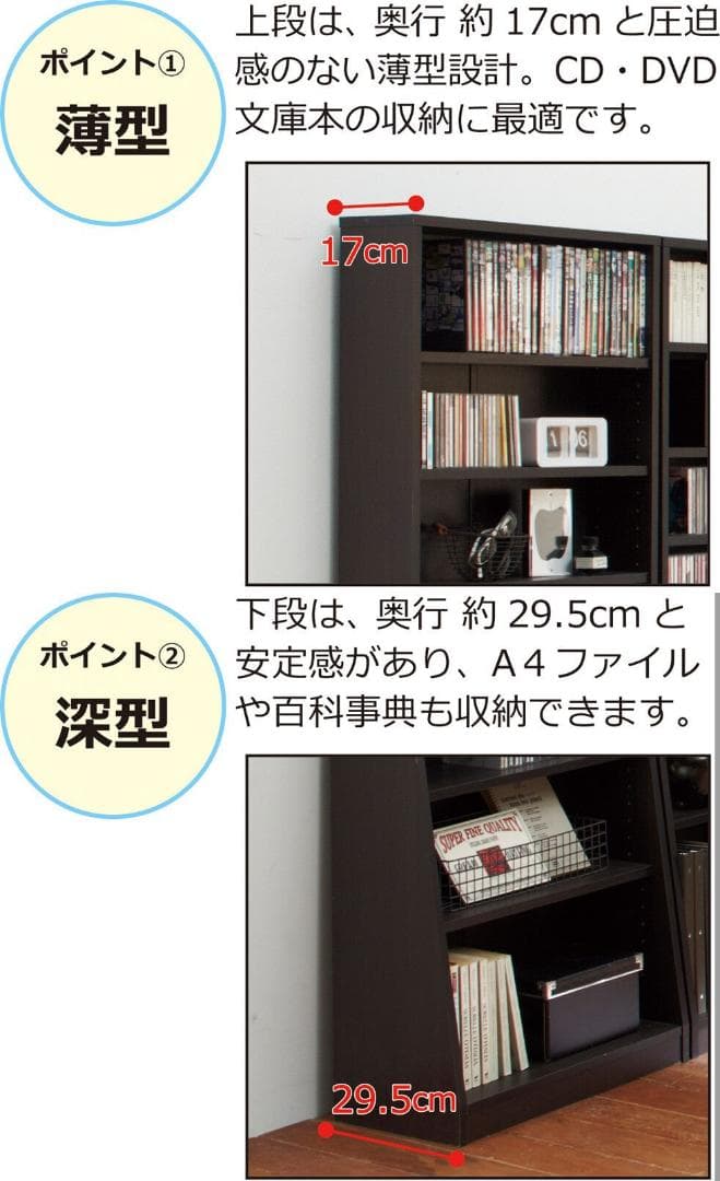 ★２台購入分　大容量　ホームシェルフ　W75　本棚　稼働棚　ＣＤ　ＤＶＤ　収納棚