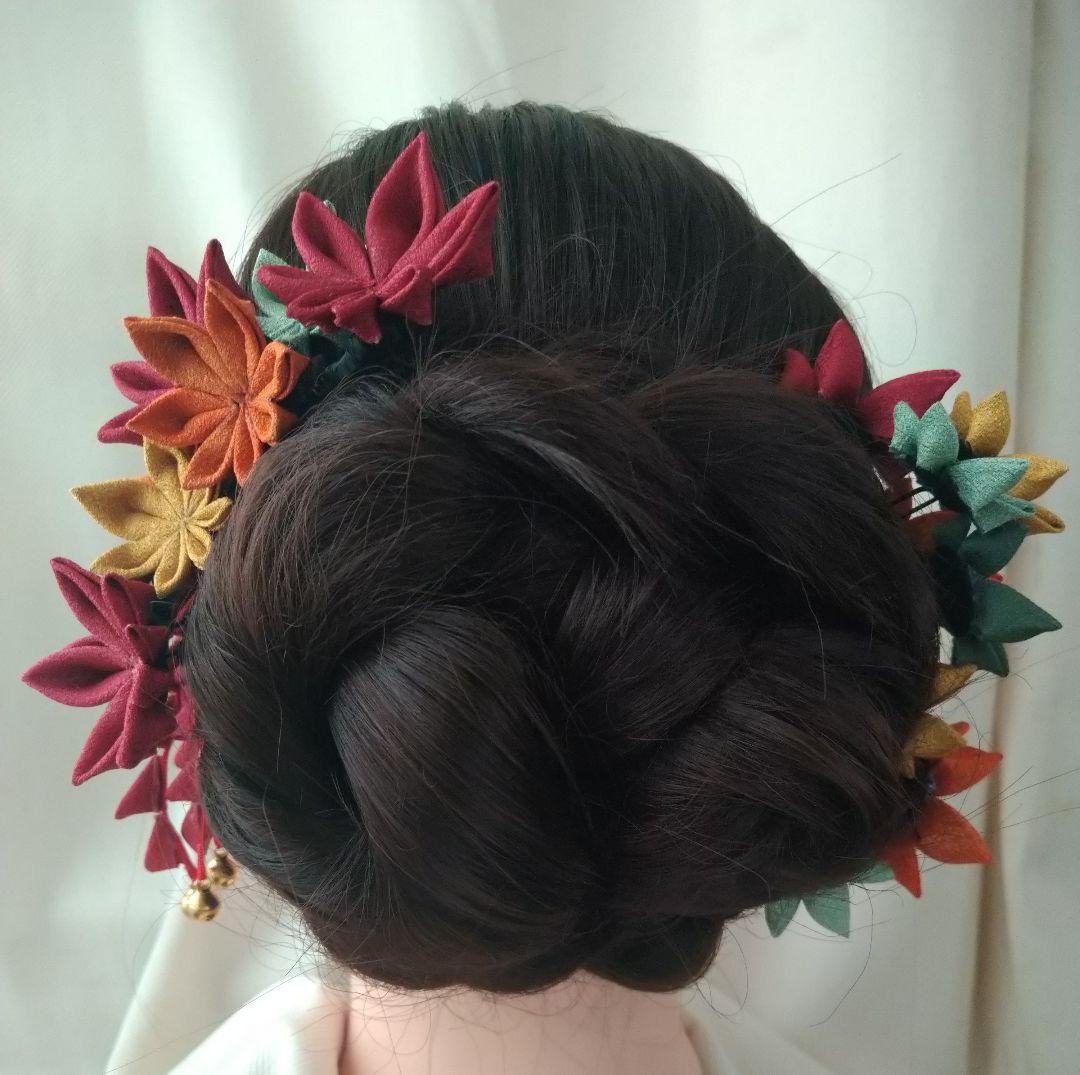 七五三 つまみ細工 紅葉 勝山使いにも 髪飾り（G）