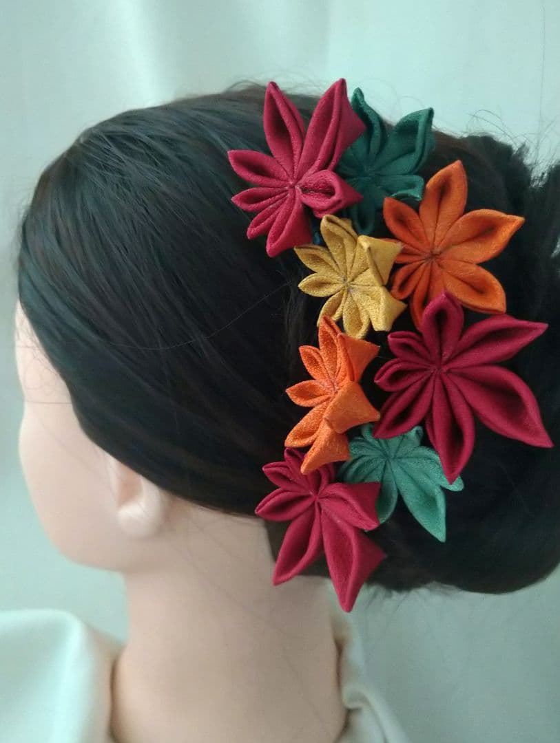 七五三 つまみ細工 紅葉 勝山使いにも 髪飾り（G）