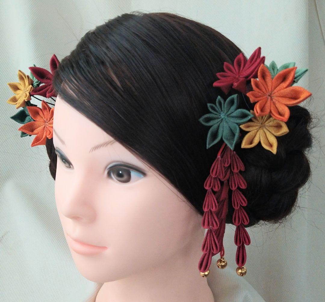 七五三 つまみ細工 紅葉 勝山使いにも 髪飾り（G）