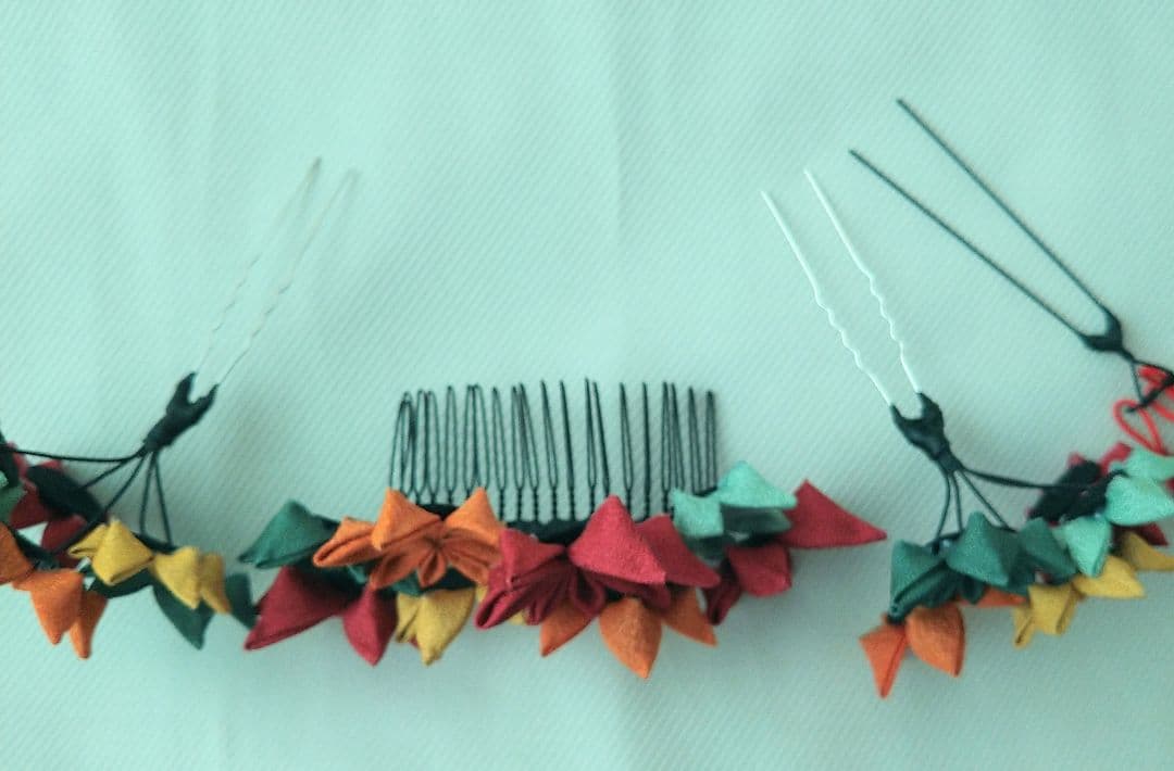 七五三 つまみ細工 紅葉 勝山使いにも 髪飾り（G）