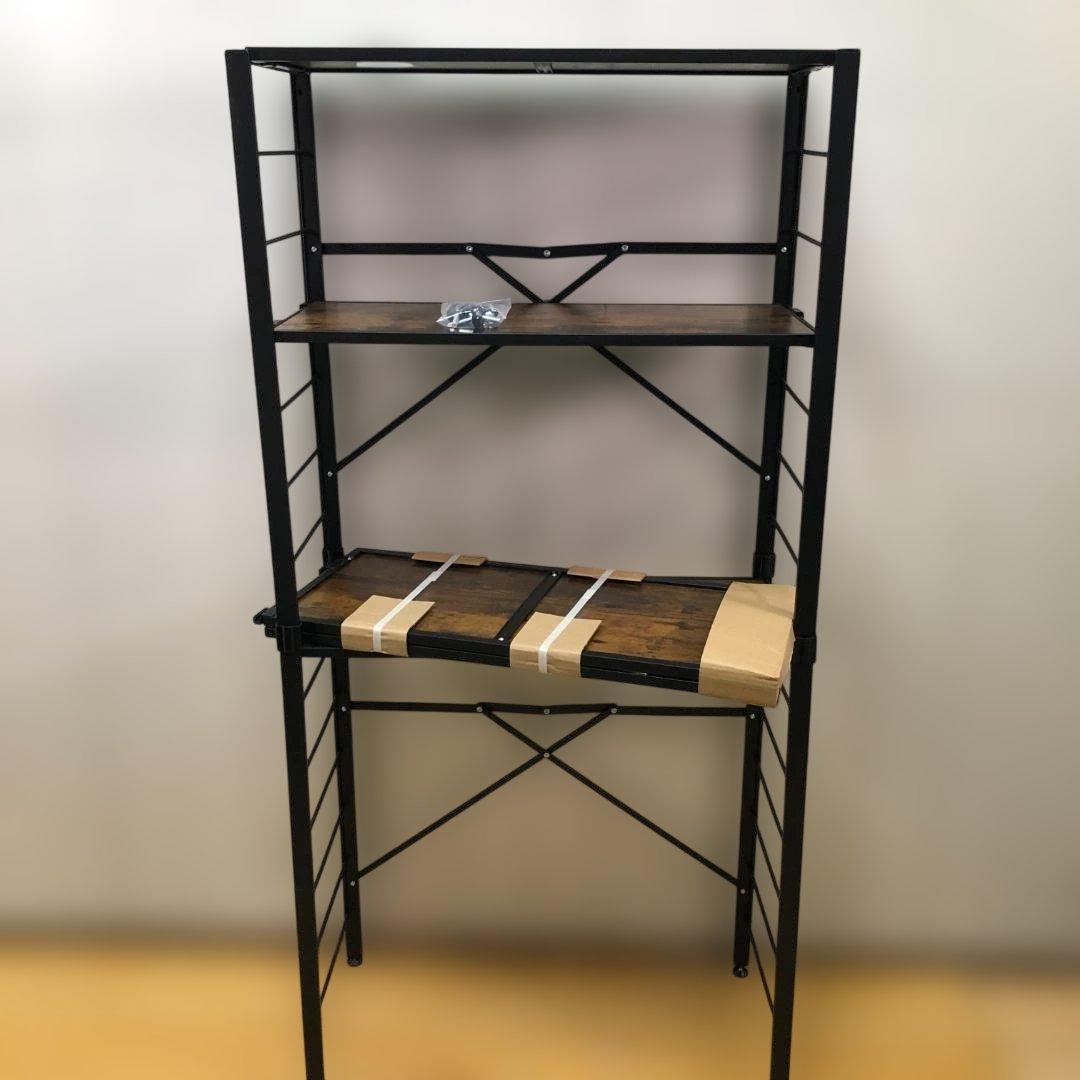 スチールラック 木目調 5段 インダストリアル オープンラック 112933-5