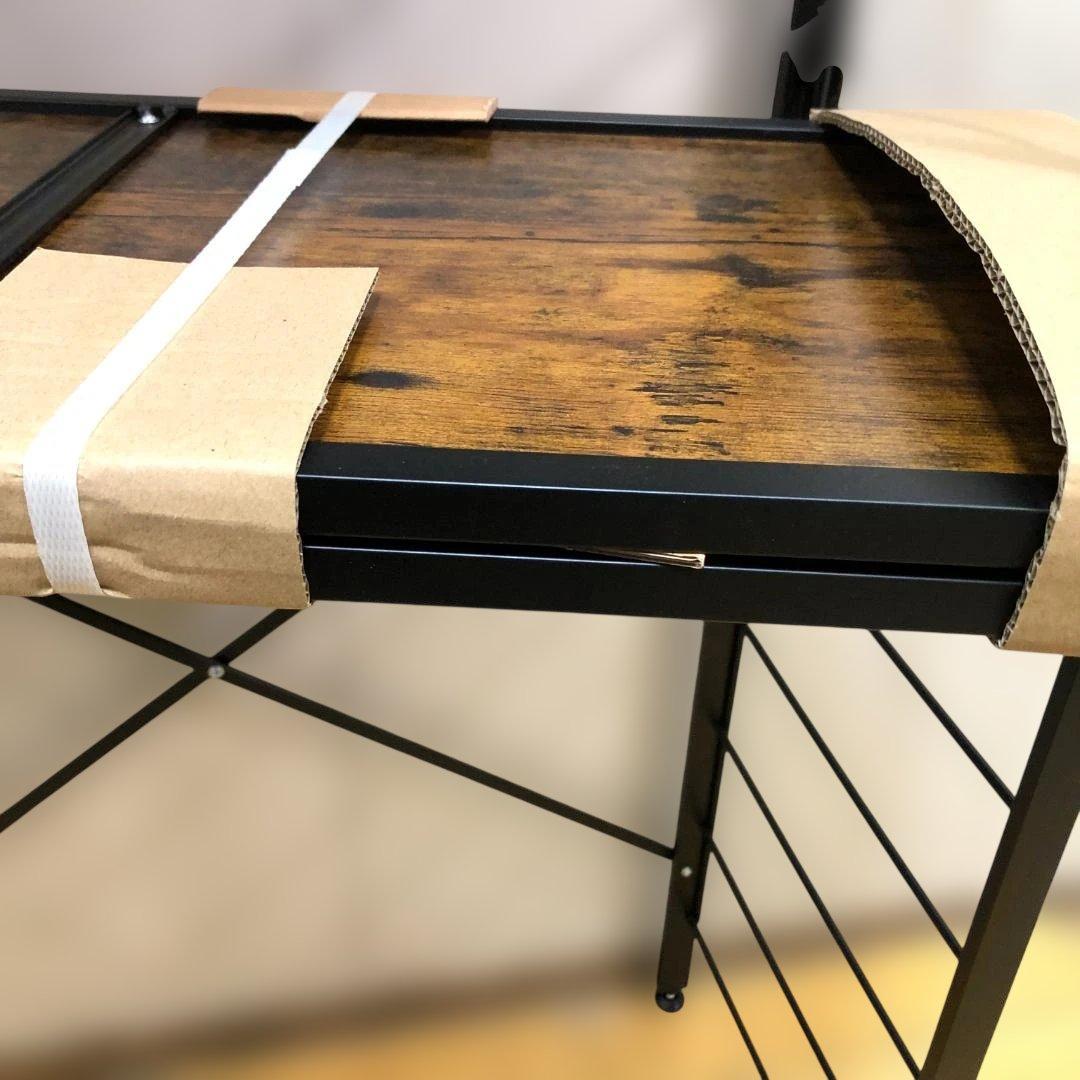 スチールラック 木目調 5段 インダストリアル オープンラック 112933-5