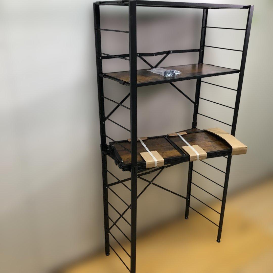 スチールラック 木目調 5段 インダストリアル オープンラック 112933-5