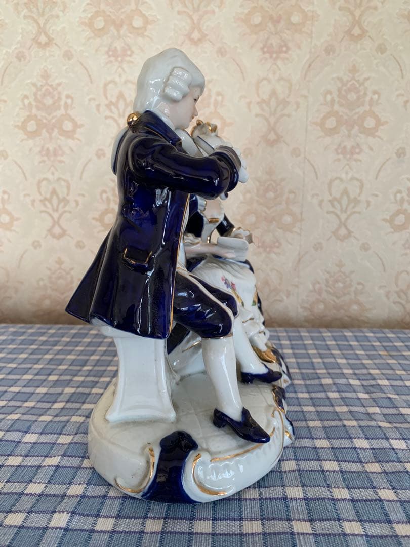 愛の讃歌 オルゴール アンティーク レトロ 陶器 フランス人形風 日本製