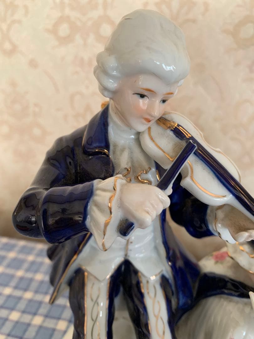 愛の讃歌 オルゴール アンティーク レトロ 陶器 フランス人形風 日本製