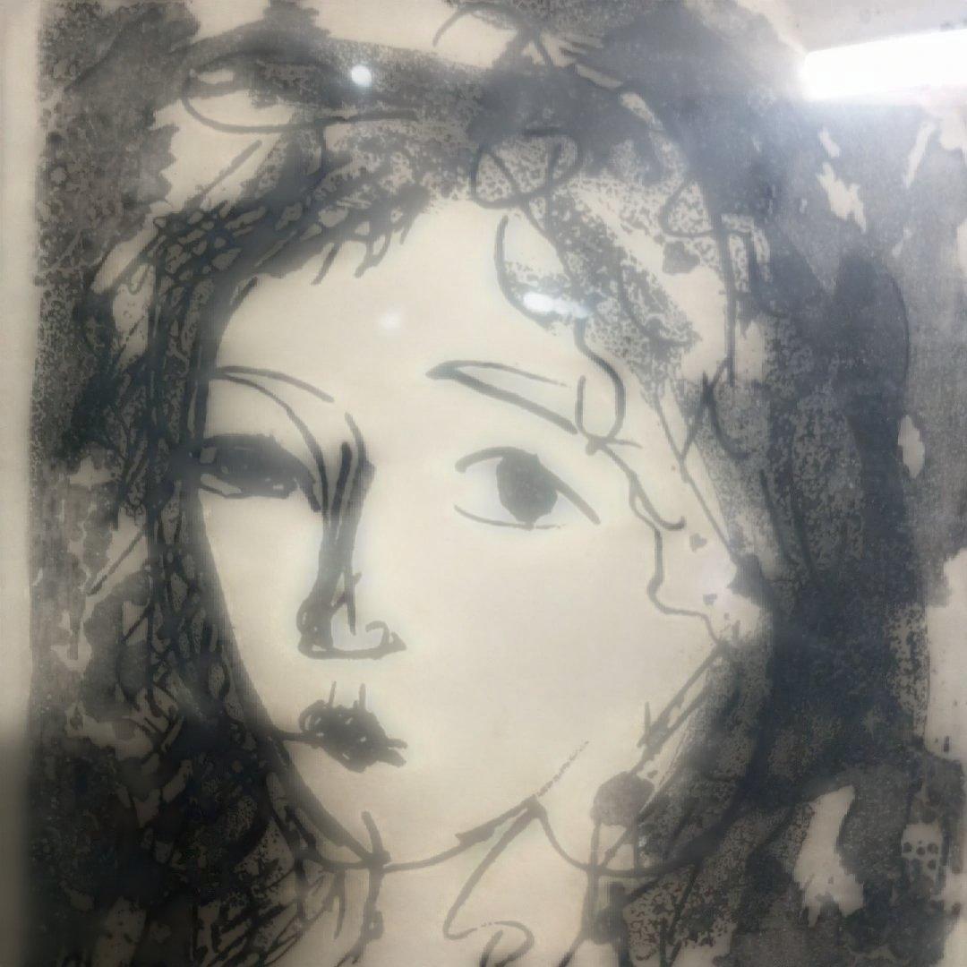 5673)此木三男（このきみつお） 銅版画（エッチング）「瞳」46/75