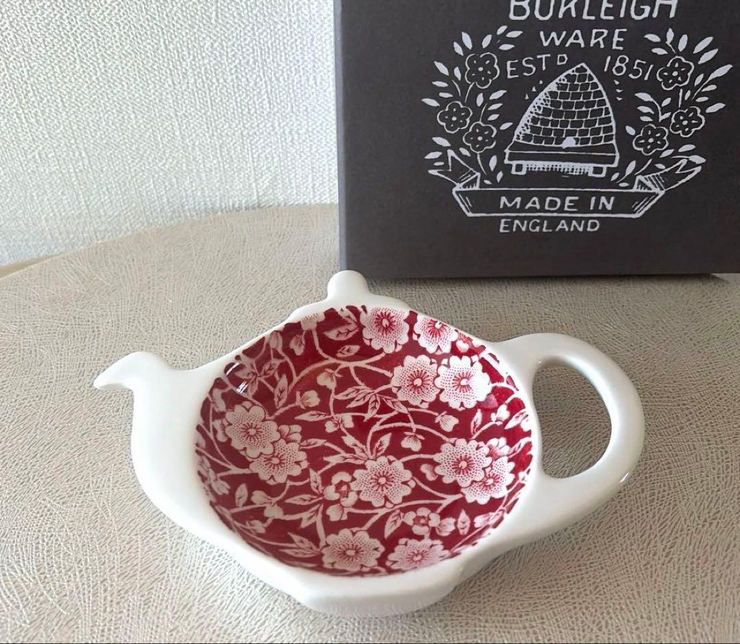 Burleigh バーレイ レッドキャリコ ティーポット トレイ 新品未使用