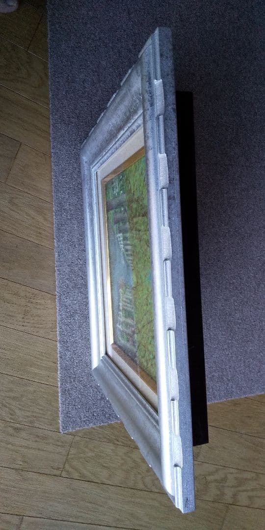 酒井とし子 油彩 並木道 F３号　美術品