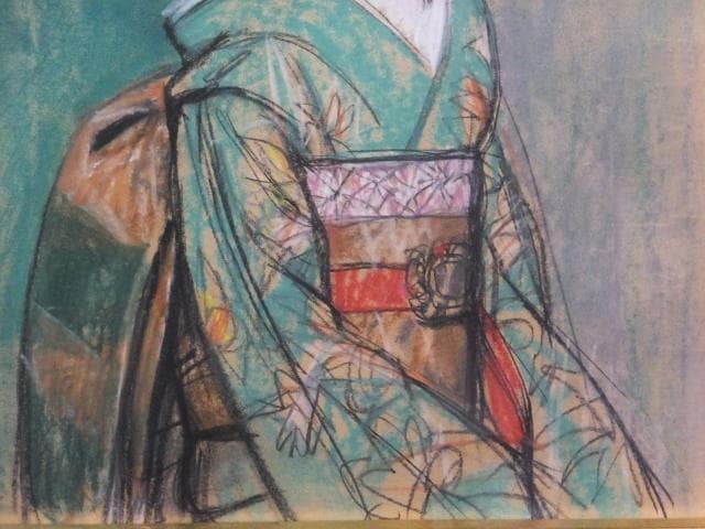田村孝之介 直筆サイン『舞妓』ペーパーにパステル画 10号 0418K