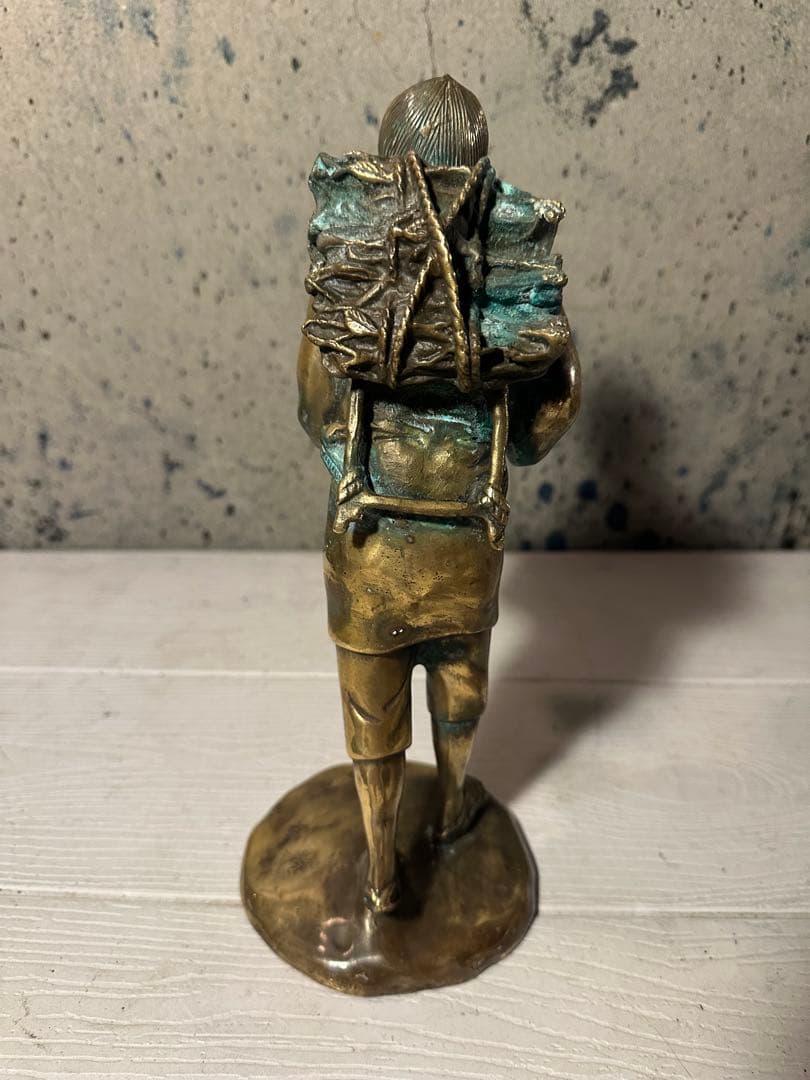 二宮金次郎像 銅像 ブロンズ彫刻 置物 銅製 オブジェ