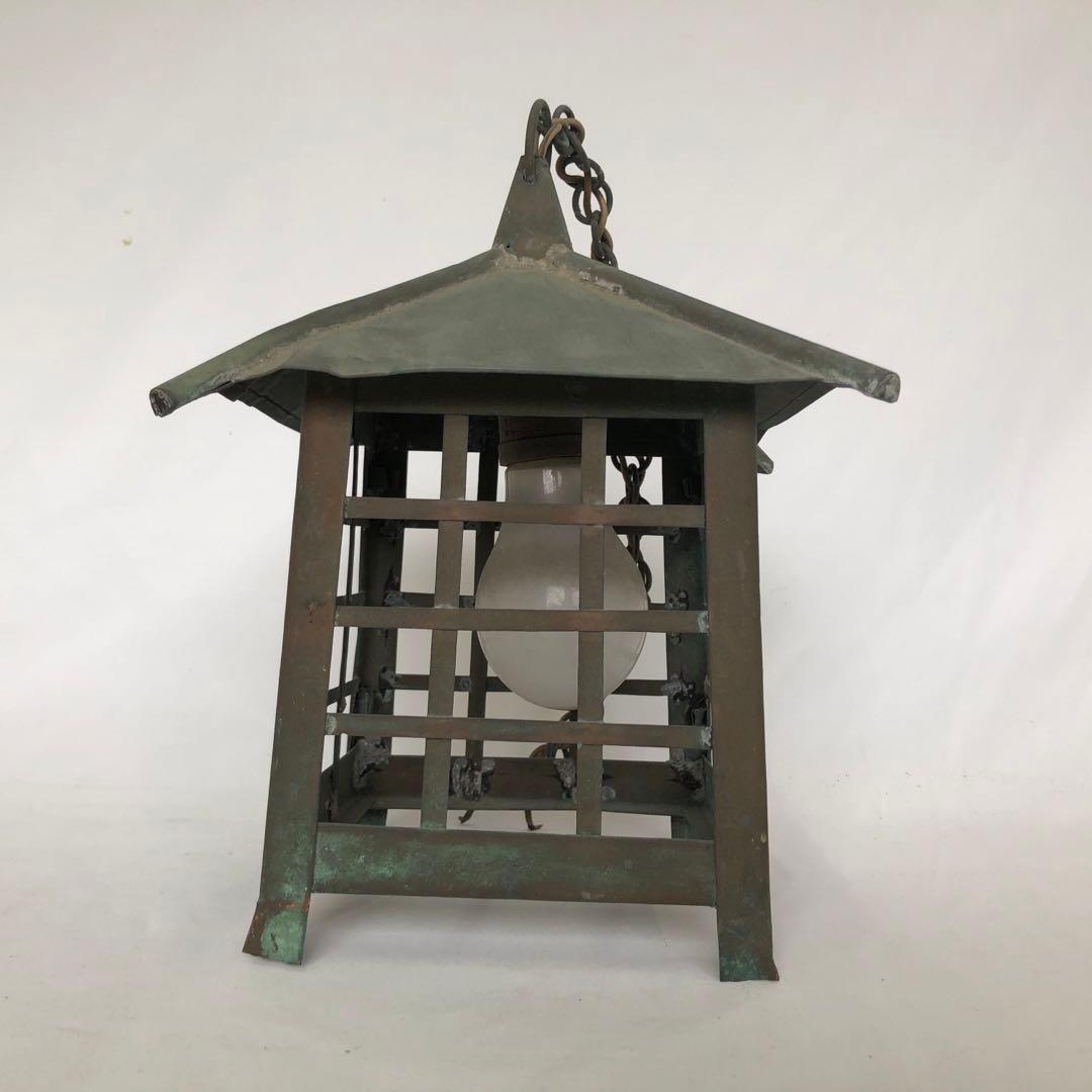 古民具 錆あり 吊り灯ろう 吊り灯籠 燈籠 銅製 ヴィンテージ アンティーク