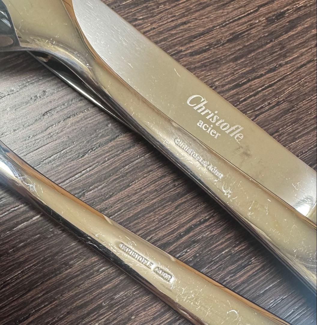 ④ Christofle クリストフル acier カトラリー 3本 ステンレス