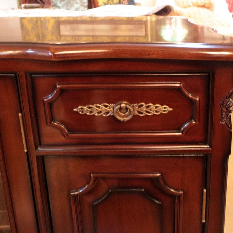 ローキャビネット マホガニー 幅135cm 引出 収納 棚 605-269