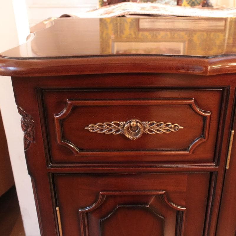 ローキャビネット マホガニー 幅135cm 引出 収納 棚 605-269