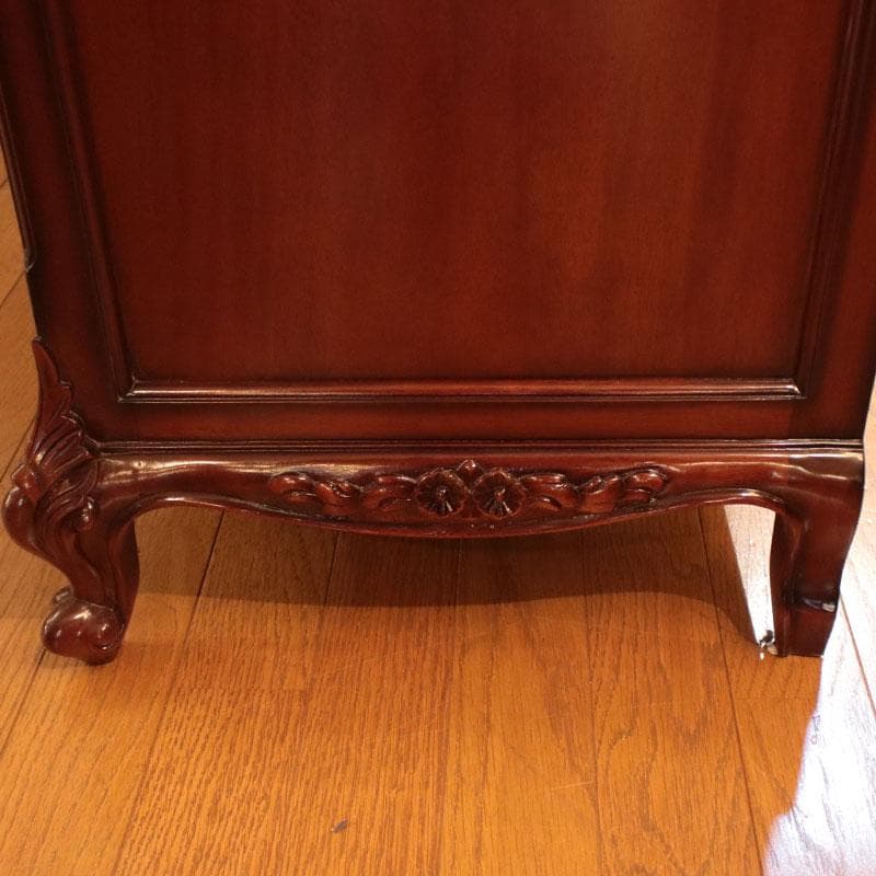 ローキャビネット マホガニー 幅135cm 引出 収納 棚 605-269