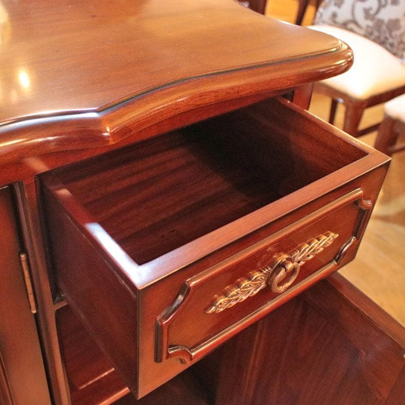 ローキャビネット マホガニー 幅135cm 引出 収納 棚 605-269