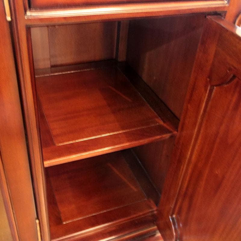 ローキャビネット マホガニー 幅135cm 引出 収納 棚 605-269