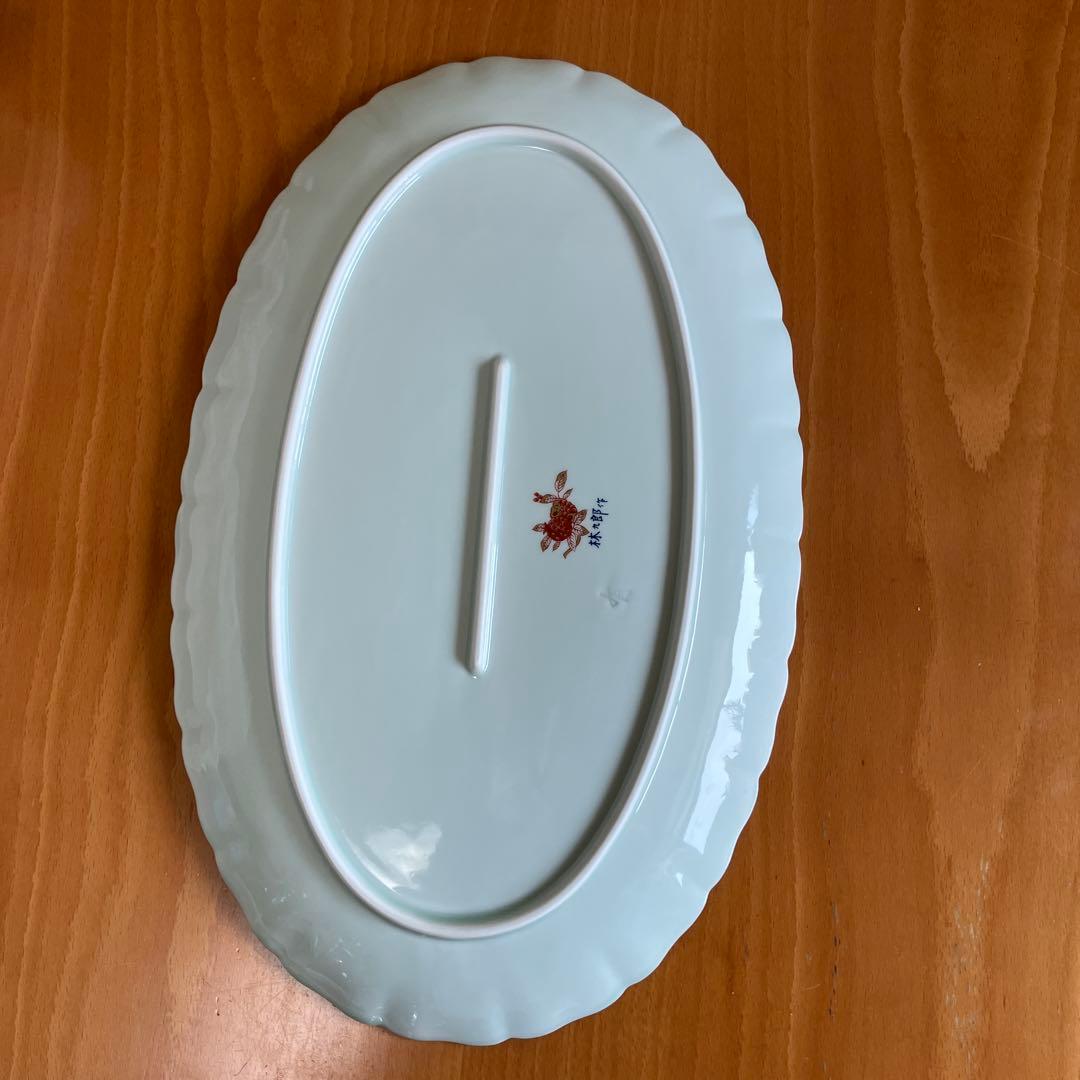 2026セール 林九郎 花と鳥の装飾オーバル皿 約35cm - メルカリ