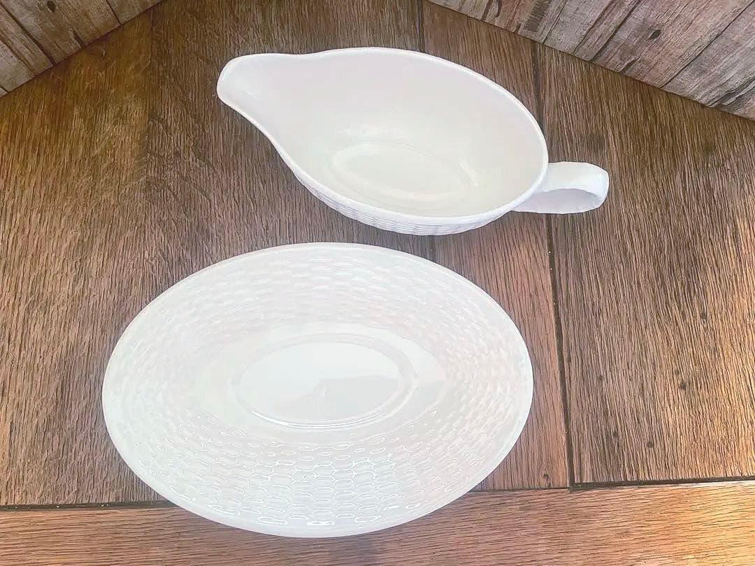 超珍品！Wedgewood✳︎ナンタケット バスケット✳︎グレービーボート&ソーサー