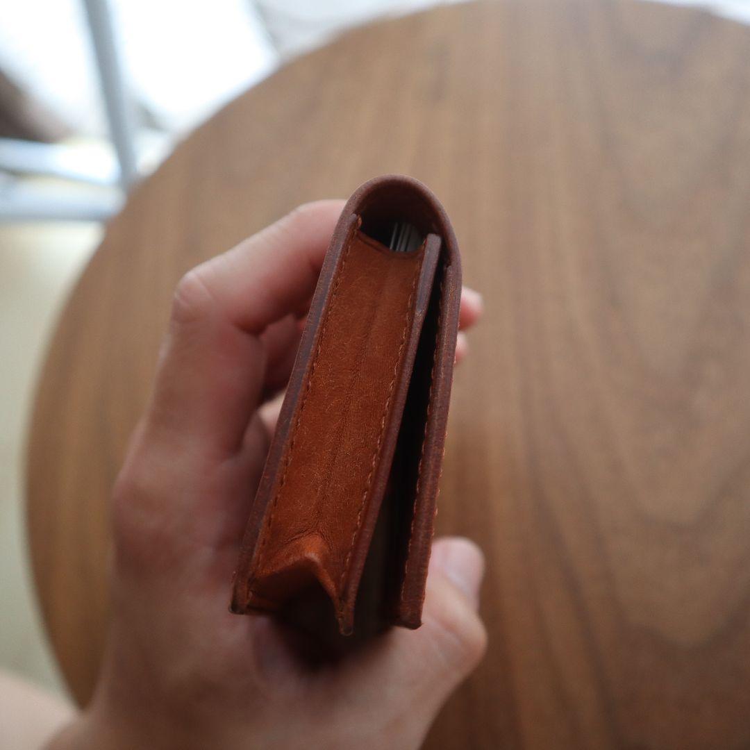 【受注制作】大容量名刺入れ　通しマチ　イタリアンレザー
