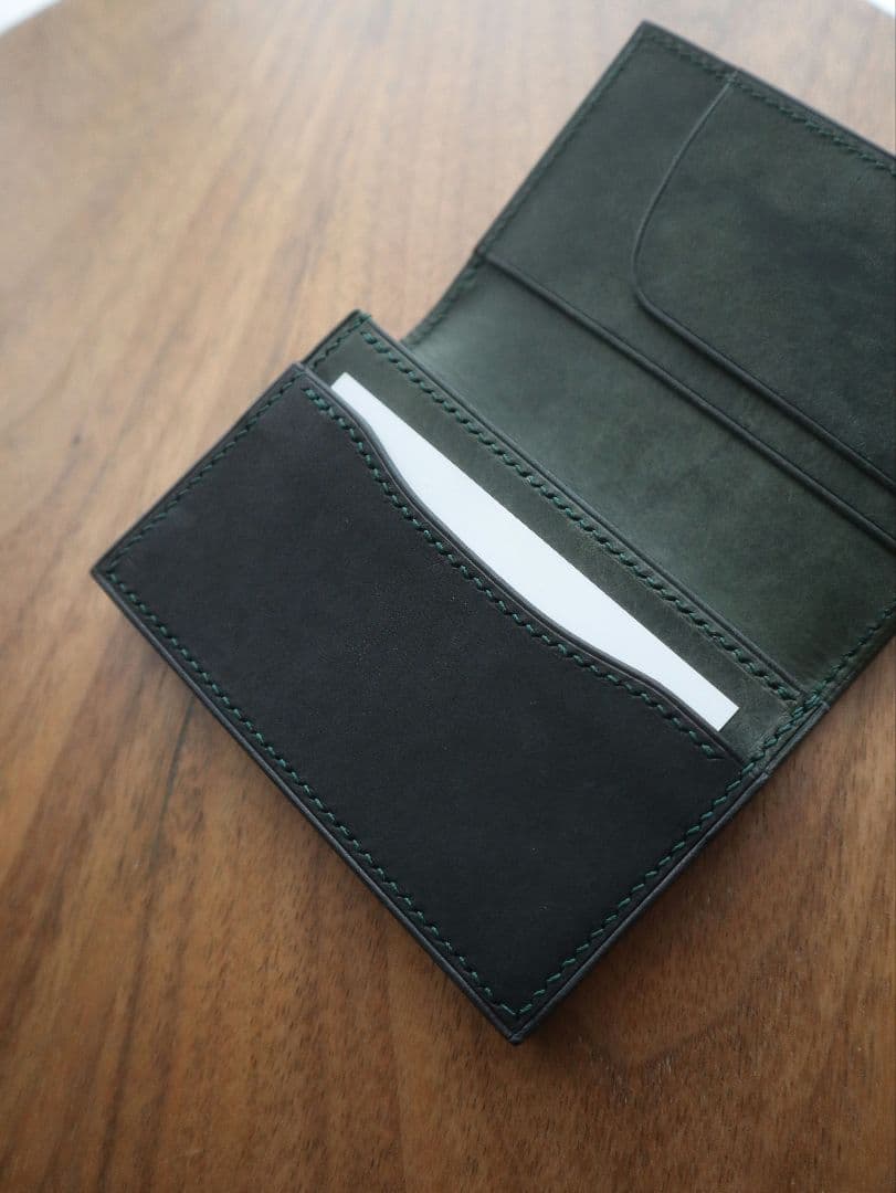 【受注制作】大容量名刺入れ　通しマチ　イタリアンレザー