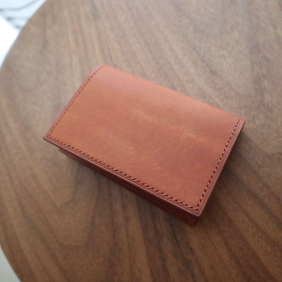 【受注制作】大容量名刺入れ　通しマチ　イタリアンレザー