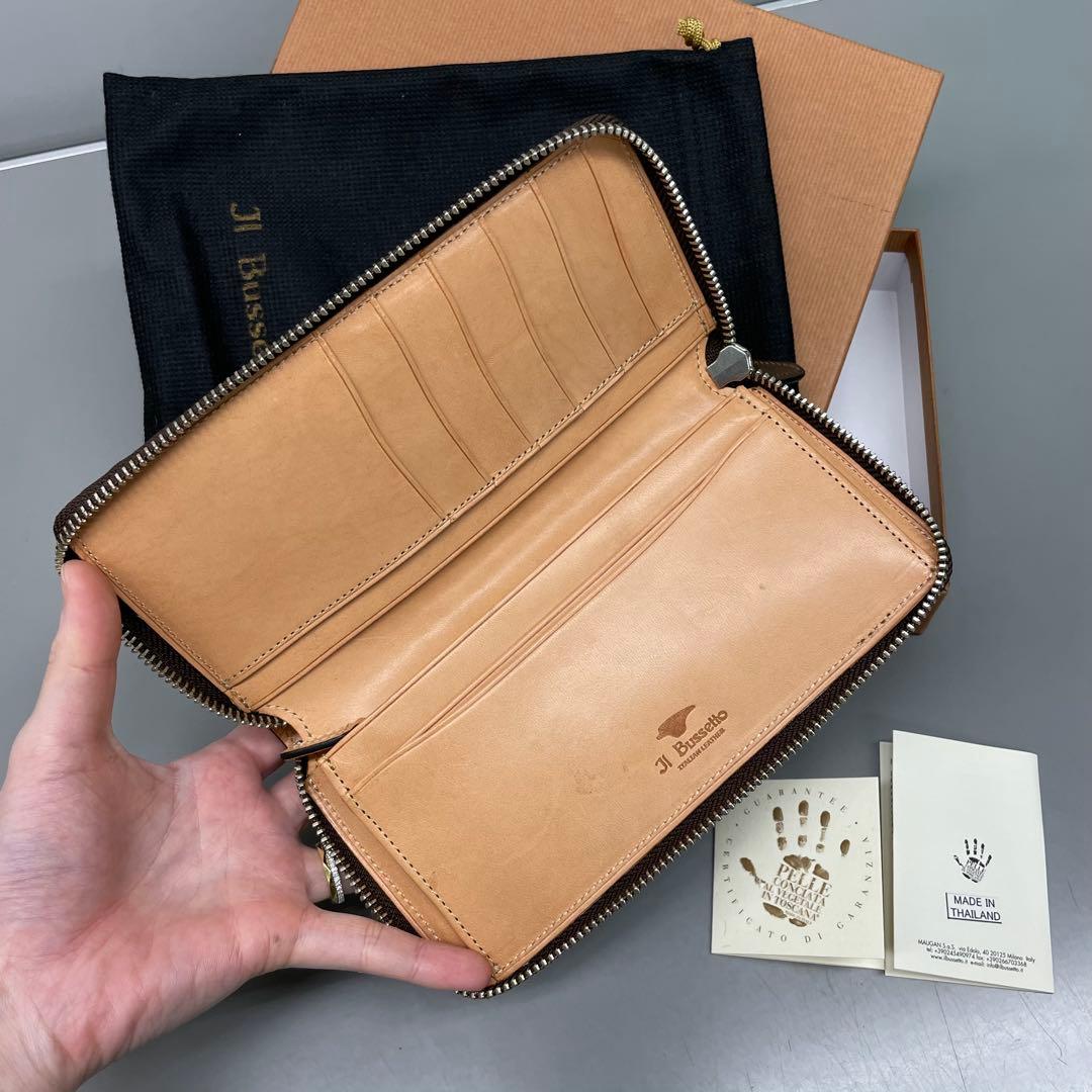 新品展示品‼️ イル・ブセット　ラウンドファスナー長財布　ブラウン　茶色　馬革