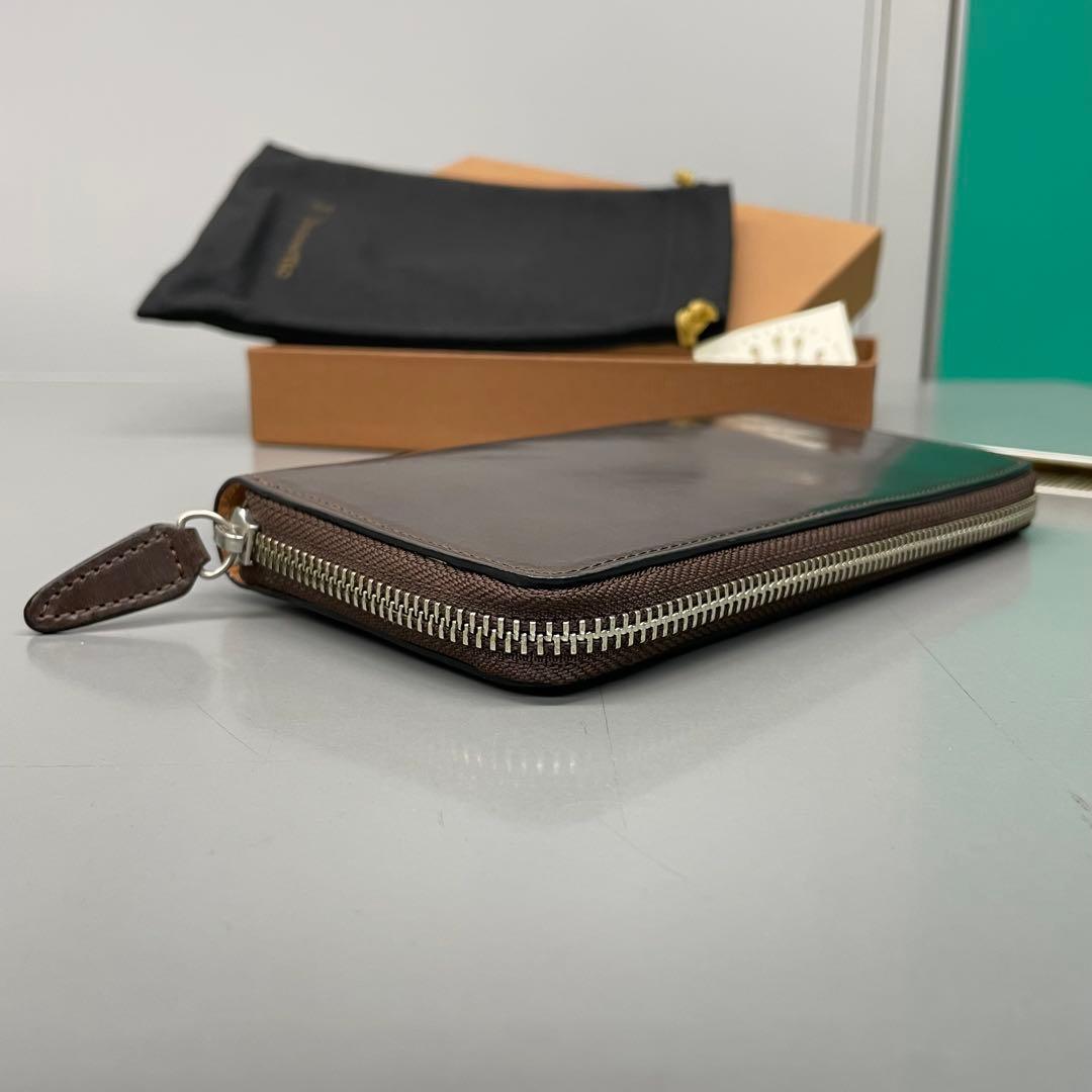 新品展示品‼️ イル・ブセット　ラウンドファスナー長財布　ブラウン　茶色　馬革