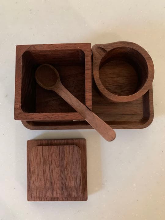 ハンドメイド　プチカフェセット　木製カフェセット