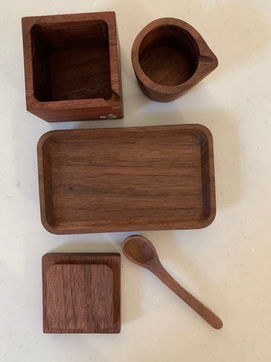 ハンドメイド　プチカフェセット　木製カフェセット