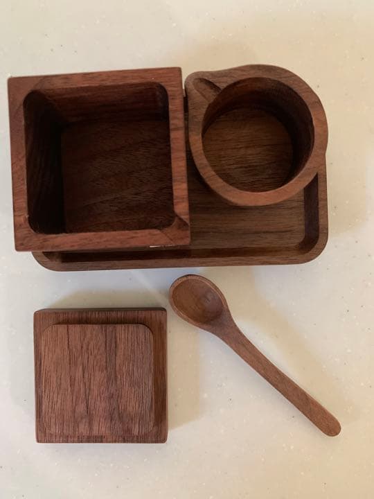 ハンドメイド　プチカフェセット　木製カフェセット