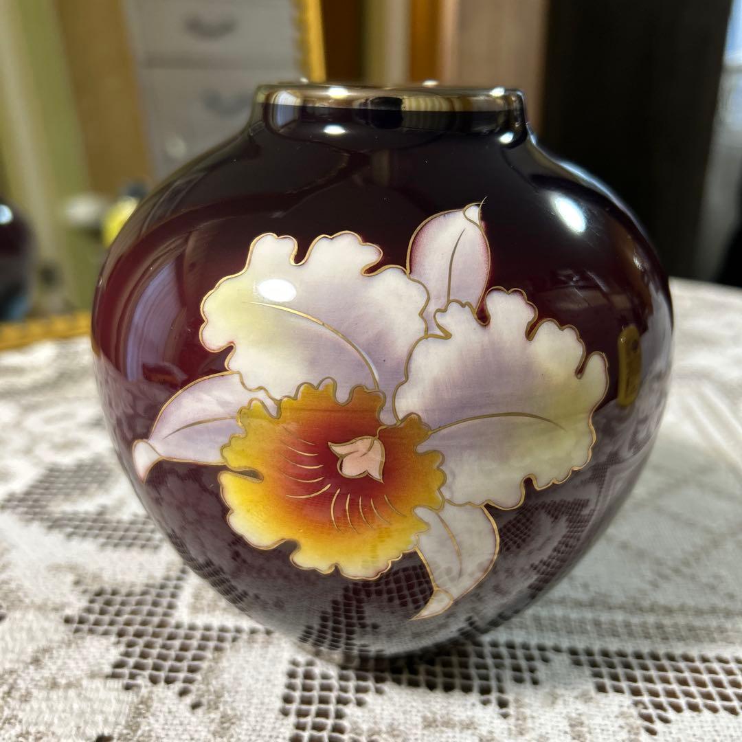 富士七宝陶器 花瓶 深い紫色 - メルカリ