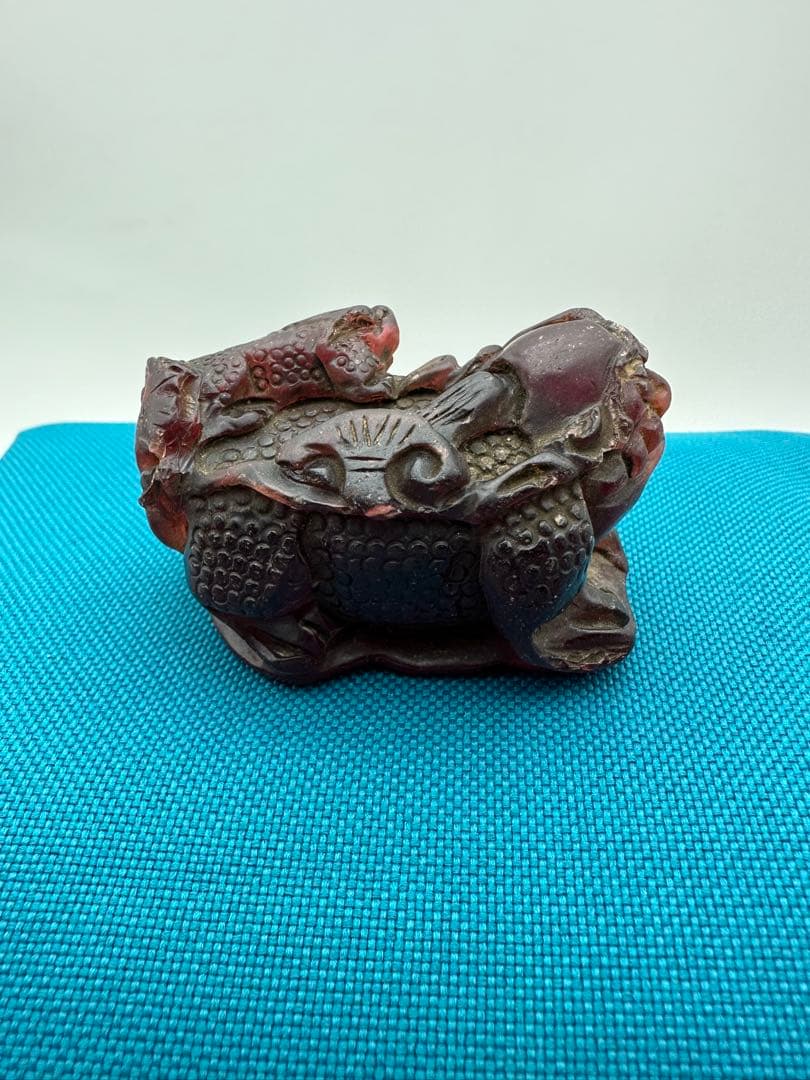 ☆古美術☆琥珀？旧蔵 飾り 置物 精美雕刻（麒麟）50g