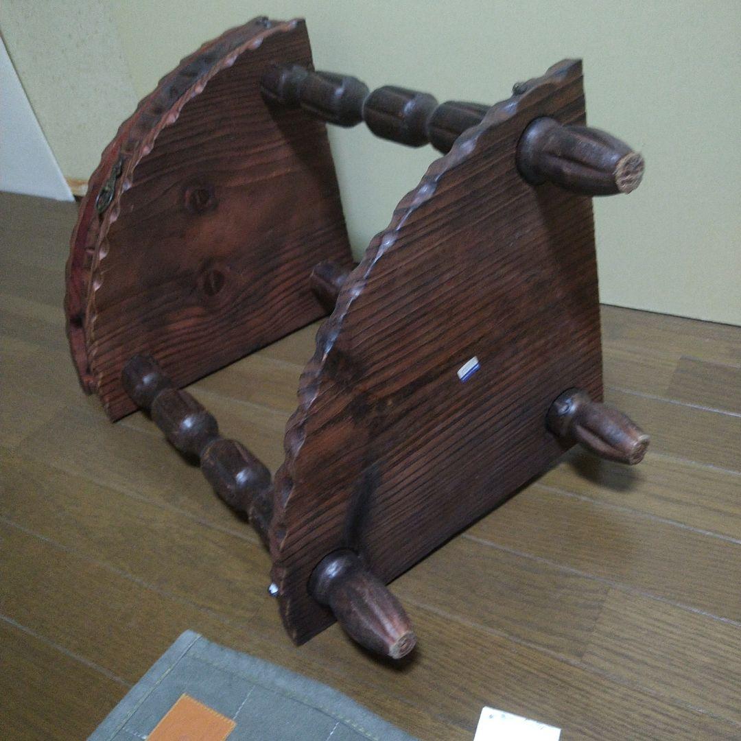 ヴィンテージ家具 木製 コーナー サイドテーブル 引き出し付き