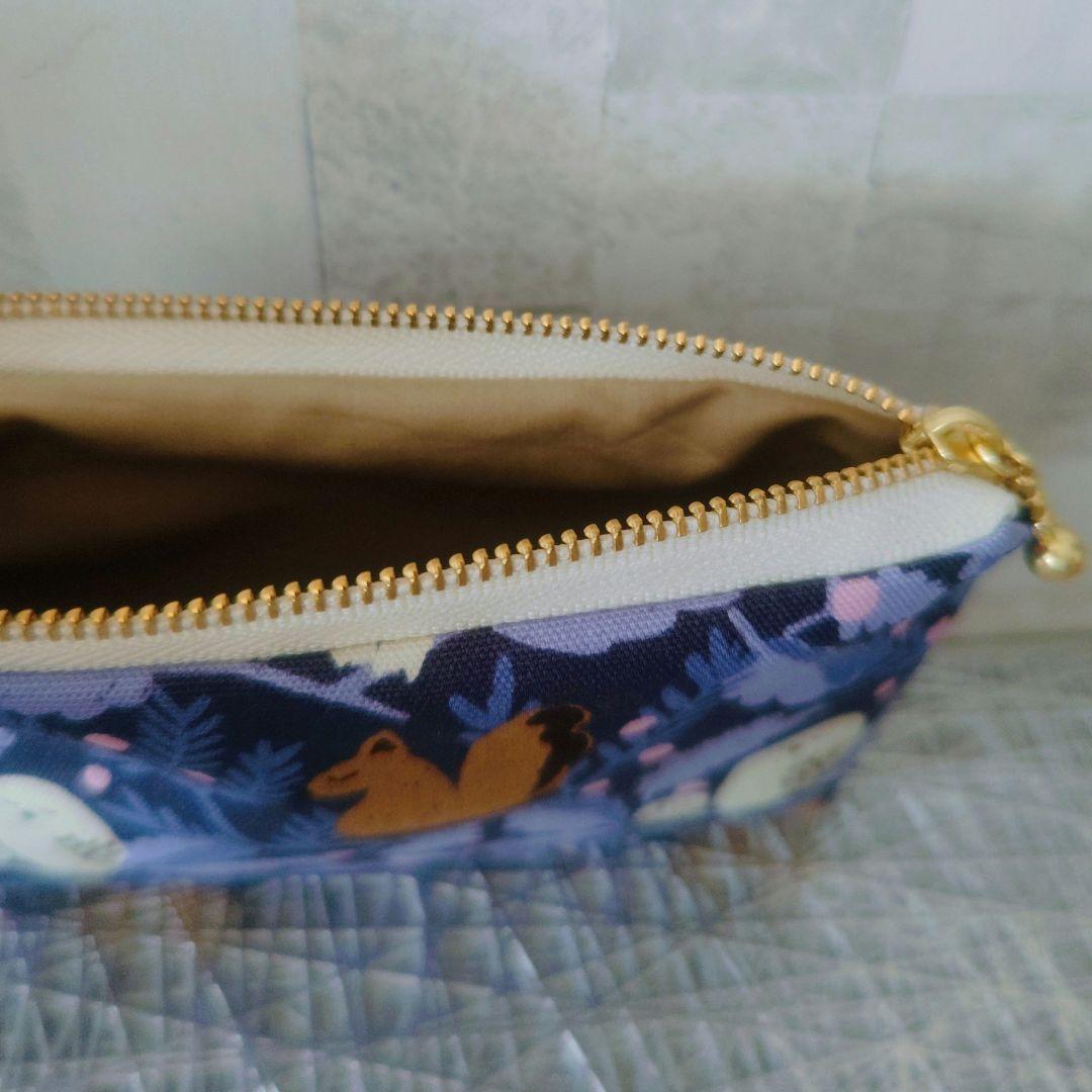 専用ページ✿2点森のふくろう リス柄ボックスポーチ　kippis生地使用　北欧