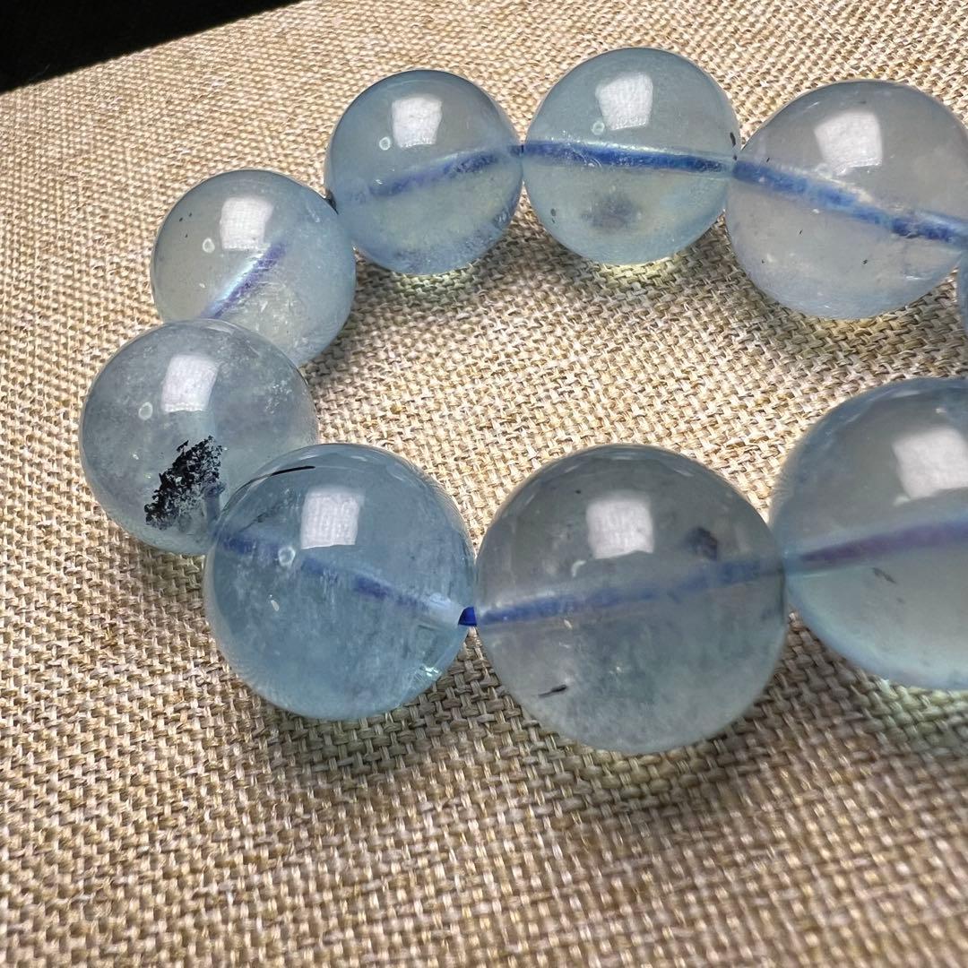 【81311】 高品質 アクアマリン 14.5mm ブレスレット 天然石
