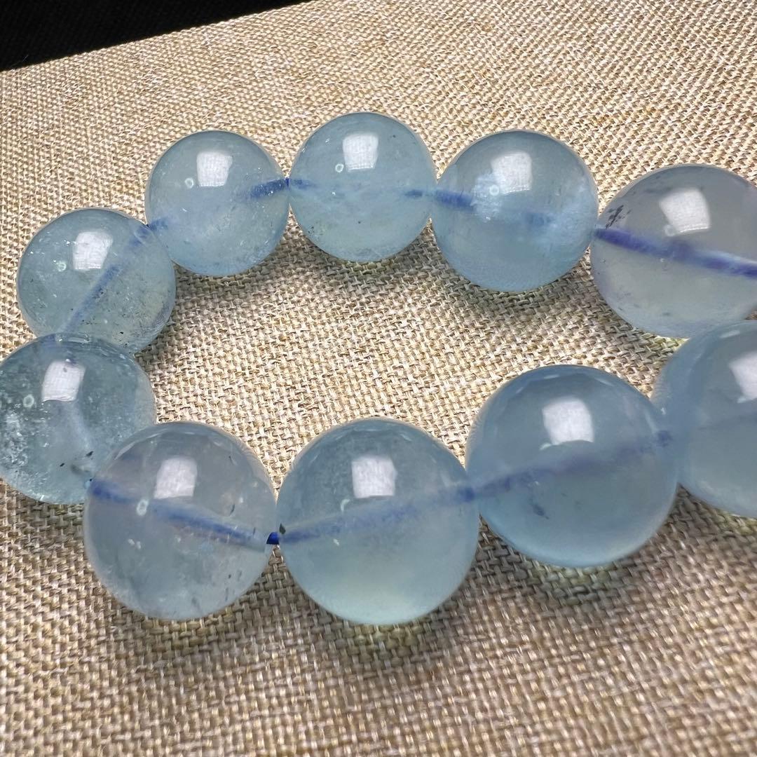 【81311】 高品質 アクアマリン 14.5mm ブレスレット 天然石