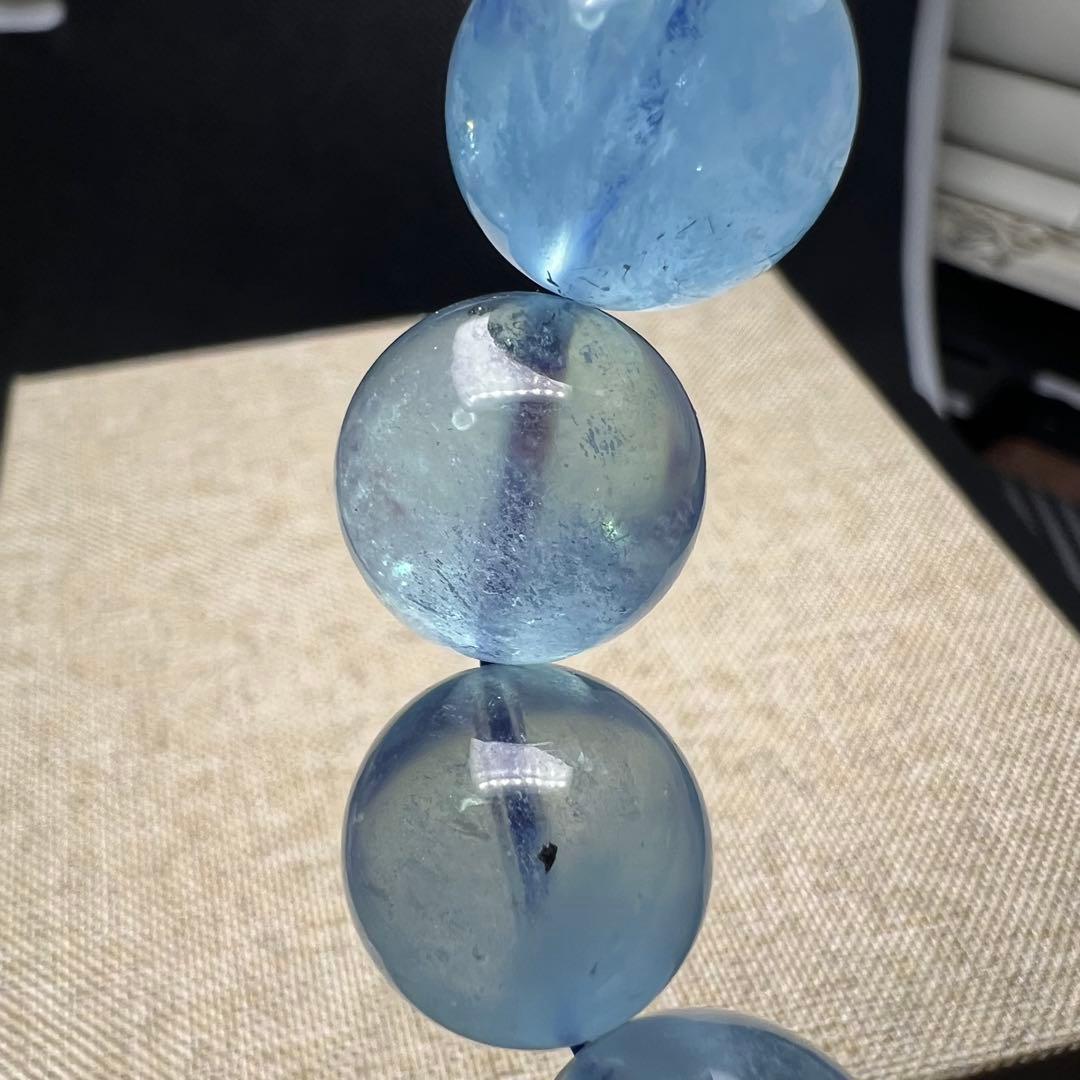 【81311】 高品質 アクアマリン 14.5mm ブレスレット 天然石