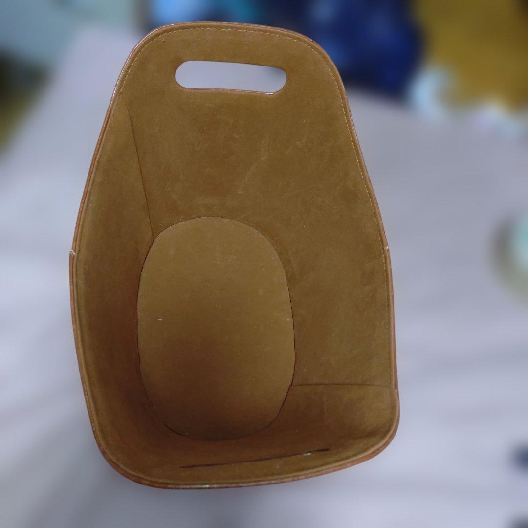合皮製バスケット 茶色